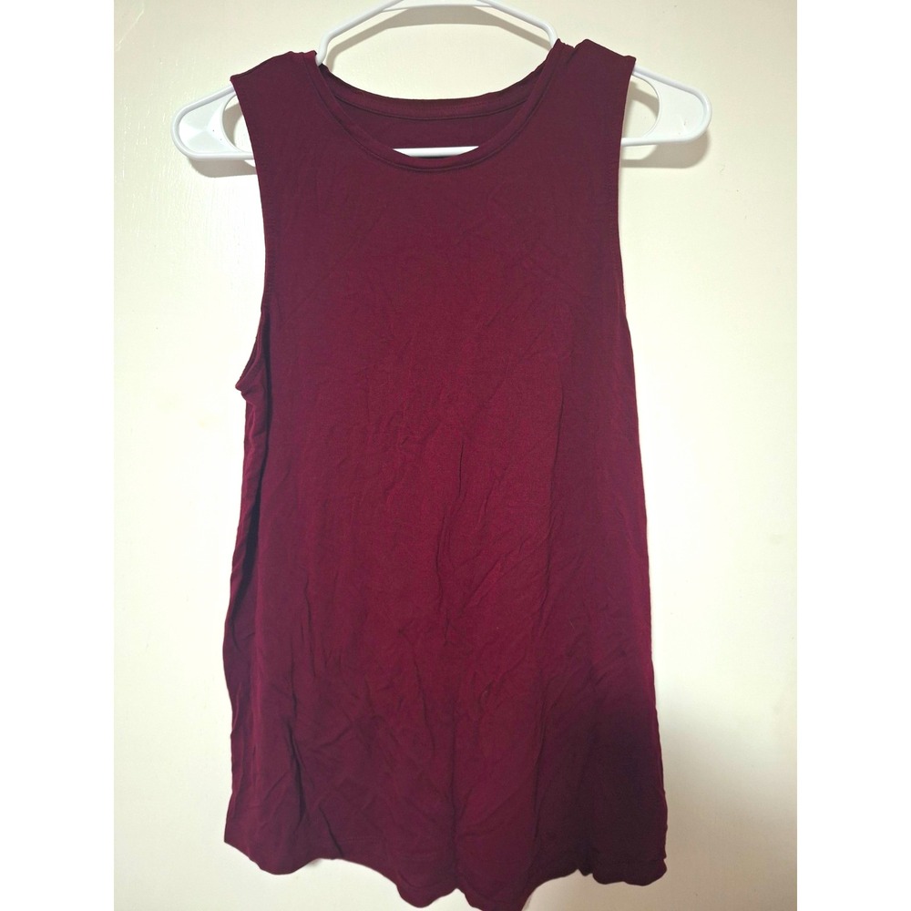 A New Day Women Medium Burgundy Red Sleeveless Tank Top Rayon Blend Stretch